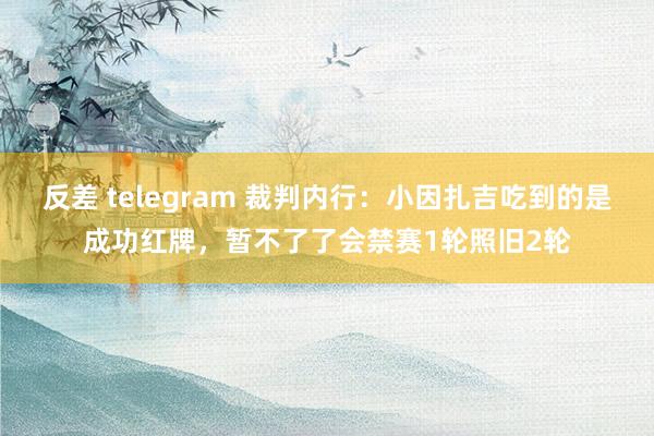 反差 telegram 裁判内行：小因扎吉吃到的是成功红牌，暂不了了会禁赛1轮照旧2轮